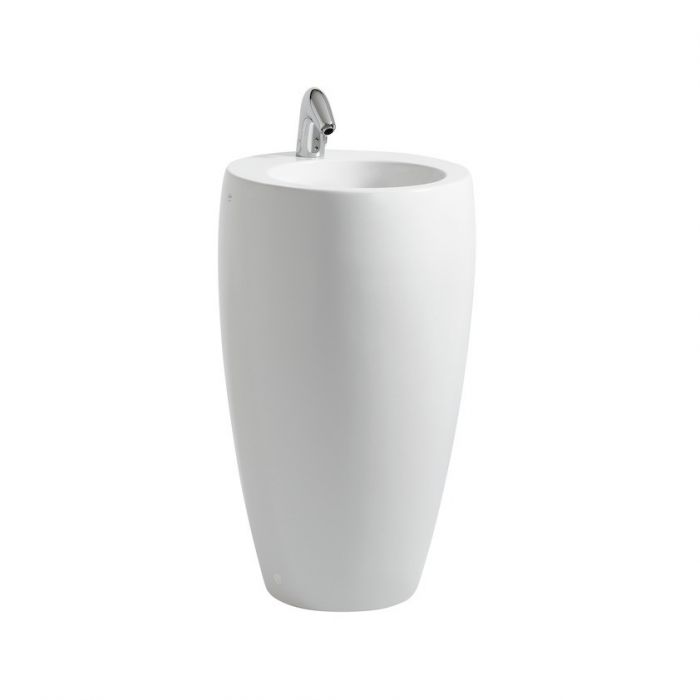 Umywalka ceramiczna ROCA IL BAGNO ALESSI ONE wolnostojąca monolityczna z postumentem okrągły z otworem 530 x 530 x 900 mm biała | H8119724001041