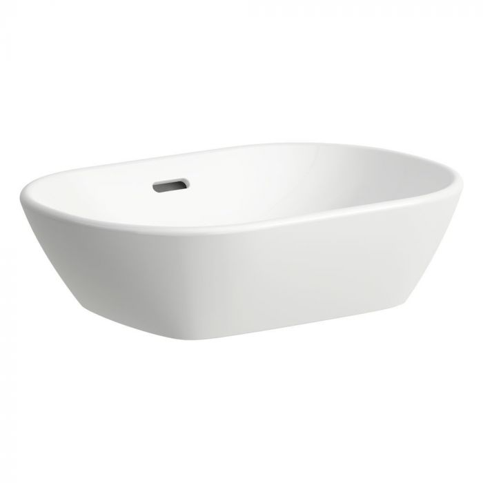 Umywalka ceramiczna ROCA LUA nablatowa owalny bez otworu z przelewem 500 x 335 mm biała | H8120830001091