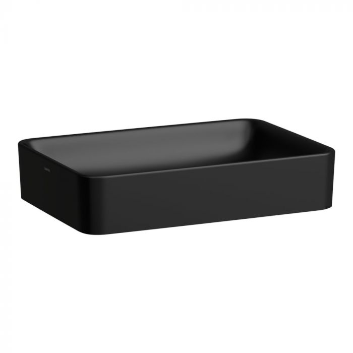 Umywalka ceramiczna ROCA LAUFEN PRO nablatowa bez otworu bez przelewu 550 x 380 x 115 mm czarna mat | H8129657161121