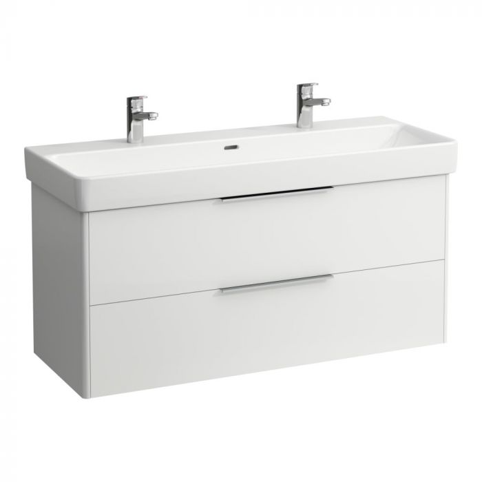 Umywalka ceramiczna ROCA LAUFEN PRO-S ścienna meblowa podwójna 1-komorowa 2-otworowa 1200 x 465 x 175 mm biała z powłoką LAUFEN Clean Coat | H8149654001071