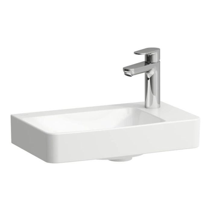 Umywalka ceramiczna ROCA PRO X ścienna mała z otworem z półką na baterię z prawej strony 480 x 280 mm biała  | H8158640001141