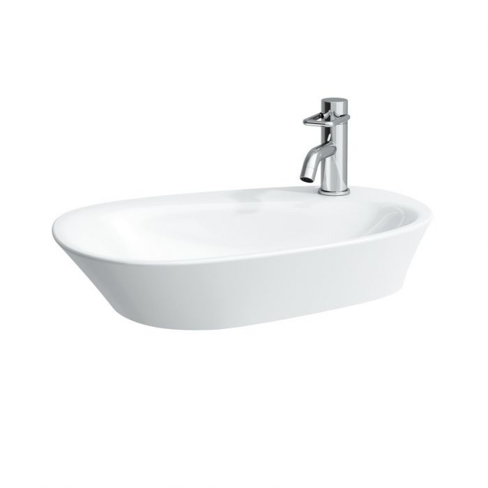 Umywalka ceramiczna ROCA PALOMBA nablatowa z półką z otworem z przelewem 600 x 400 x 130 mm biała | H8168030001041