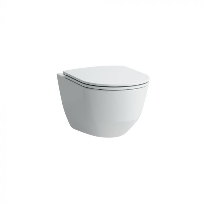 LAUFEN PRO miska WC podwieszana Rimless 36 x 53 x 34 cm biała z deską WC wolnoopadającą Slim