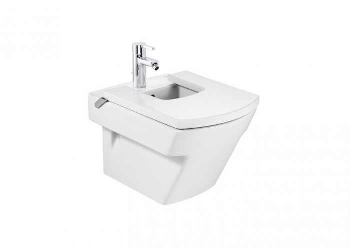 HALL bidet podwieszany z otworem na środku, COMPACTO 355 x 515 x 320 mm biały