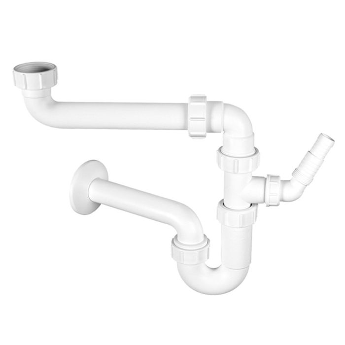 Syfon umywalkowy rurowy MCALPINE 11/4x32mm bez spustu z przedłużką | HC4PF32SPS