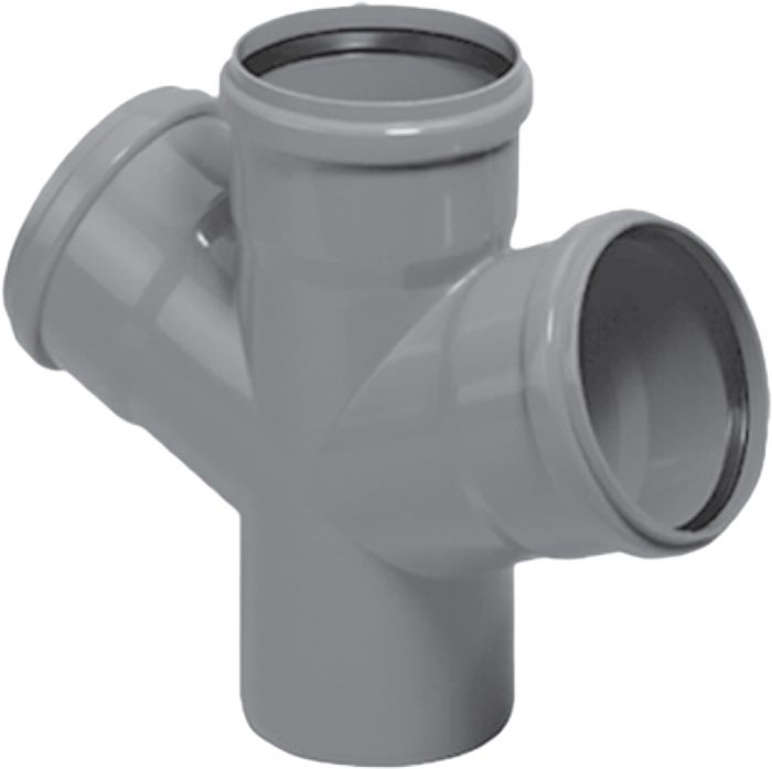 Czwórnik HTplus HTDA 67° płaski PP 75 / 75 / 75 mm szary
