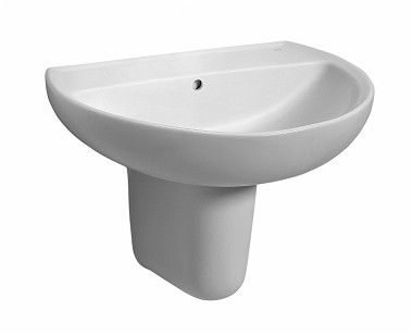 Umywalka GEBERIT Rekord bez otworu z przelewem 500 x 410 mm biała | K91050000
