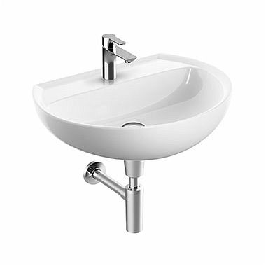 Umywalka GEBERIT Rekord ścienna owalny bez otworu z przelewem 650 x 490 x 180 mm biała  | K91065000
