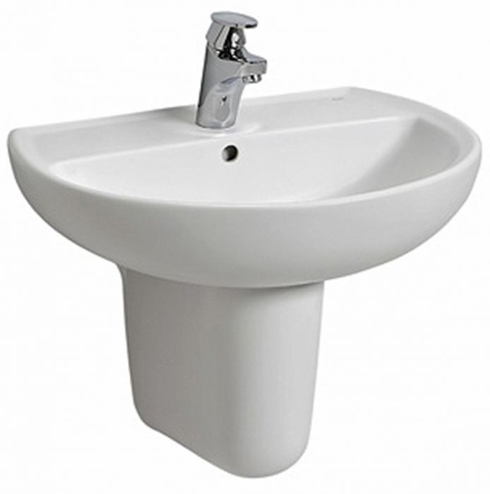 Umywalka GEBERIT Rekord z otworem z przelewem 500 x 410 mm biała | K91150000