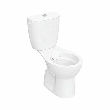 Rekord zestaw WC kompakt ceramiczny stojący Rimfree biały miska z odpływem pionowym, spłuczka owalna z zasilaniem bocznym 6/3 l (K93208000+K94009000)