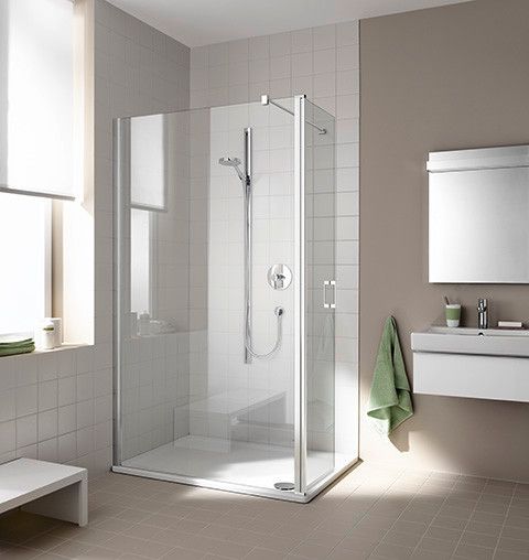 Kabina WALK-IN Wall z ruchomym skrzydłem KERMI ŁAZIENKI Cada XS strona lewa 875 - 900 x 2000 mm biała szkło hartowane ESG przezroczyste z powłoką CadaClean | CKTFL090202PK