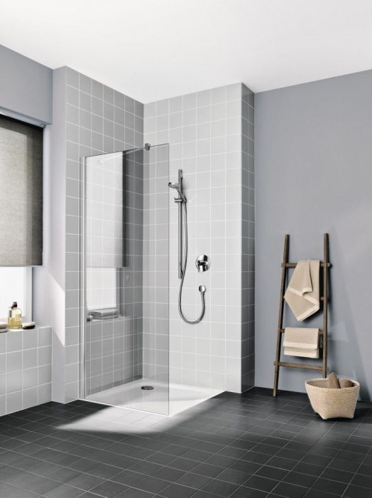 Ściana WALK-IN KERMI ŁAZIENKI Cada XS TWF 1100 x 2000 mm srebro wysoki połysk szkło hartowane ESG przezroczyste z powłoką KermiCLEAN | CKTWF11020VPK