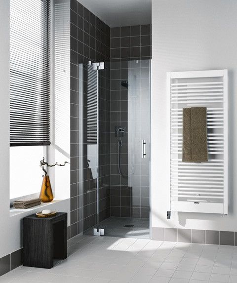 Drzwi wahadłowe 1-skrzydłowe z polem stałym KERMI ŁAZIENKI Filia XP 1TR 1180 - 1210 x 2000 mm srebro wysoki połysk szkło hartowane ESG przezroczyste z powłoką KermiCLEAN | FX1TR12020VPK