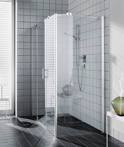 Ściana boczna KERMI ŁAZIENKI Filia XP UWD 900-925 x 2000 mm srebro wysoki połysk szkło hartowane ESG przezroczyste z powłoką KermiCLEAN | FXUWD09320VPK