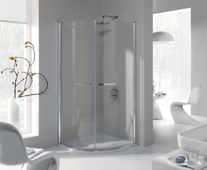 Kabina narożna półokrągły SANPLAST Prestige KP2/PRIII-80 800 x 1950 mm czarna matowa szkło hartowane transparentne W0 z powłoką Glass protect | 600073052059401