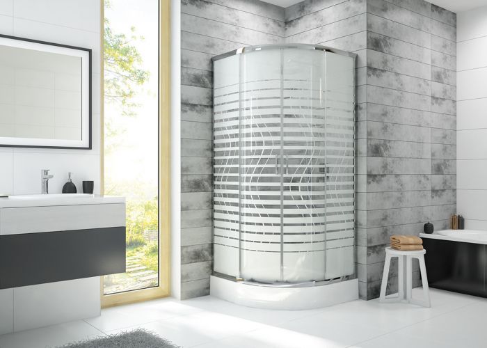Kabina narożna półokrągły SANPLAST Fris KP4/FRIS-80-S+BPza 800 x 2010 mm biała EW szkło hartowane transparentne W0 | 602330025001400