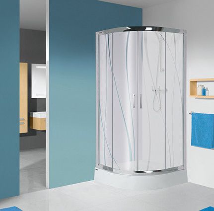 TX KP4/TX5b-90+BPza kabina narożna półokrągły 900 x 900 x 1900 mm biały EW szkło hartowane Sitodruk W15 Glass protect z brodzikiem