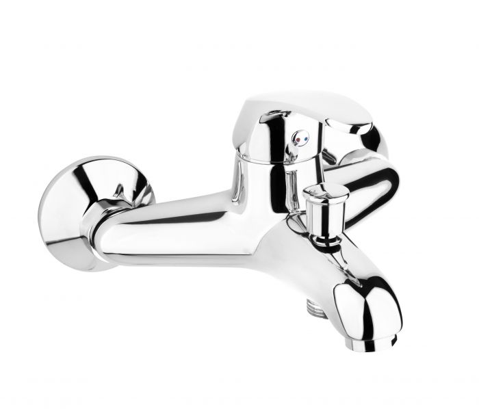 Bateria wannowa ścienna ARMATURA KRAKÓW KRZEM 1-uchwytowa 2-otworowa mosiądz chrom  | 421401000