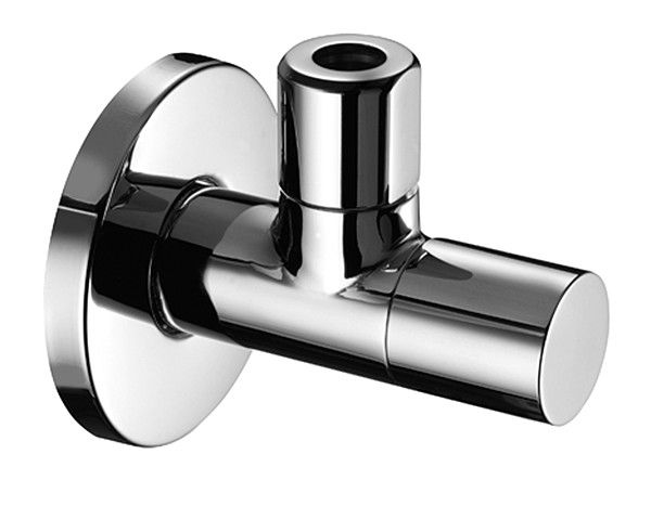 Zawór regulacyjny kątowy z zakrytym pokrętłem chrom STILE DN 15 G1/2" GZ x DN 10 G3/8" GZ z mosiężnym stożkiem zaciskowym