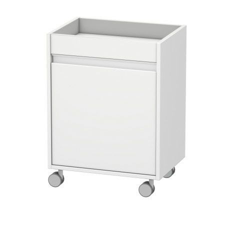 Kontener na kółkach 500 x 360 x 670 mm biały mat 1 drzwi, 1 półka szklana, 1 taca na górze DURAVIT Ketho | KT2530L1818
