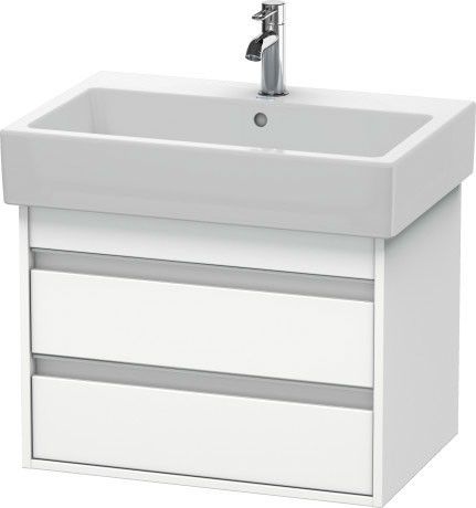 Szafka podumywalkowa do umywalki Vero 045470 wisząca 650 x 440 x 480 mm biała mat 2 szuflady, szuflada górna z wycięciem i osłoną na syfon DURAVIT Ketho | KT662401818