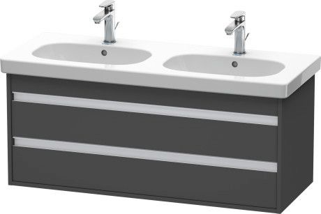 Szafka podumywalkowa do D-Code 034812 wisząca 1150 x 455 x 480 mm grafit mat 2 szuflady, szuflada górna z wycięciem i osłoną na syfo DURAVIT Ketho | KT664904949