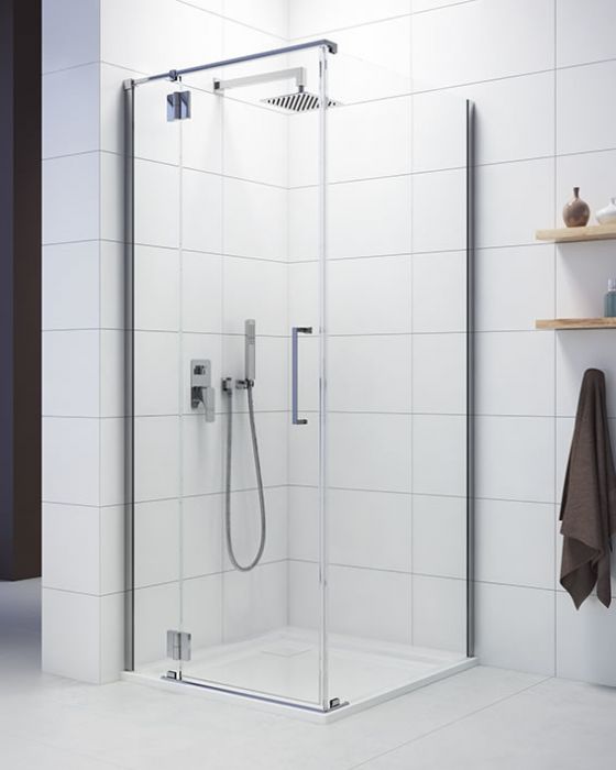Kabina narożna prostokątny SANPLAST Space Line KNDJ2L/SPACE-100x110-S strona lewa 1000 x 2003 mm chrom/srebrna błyszcząca szkło hartowane transparentne W0 z powłoką Glass protect | 600100131042401