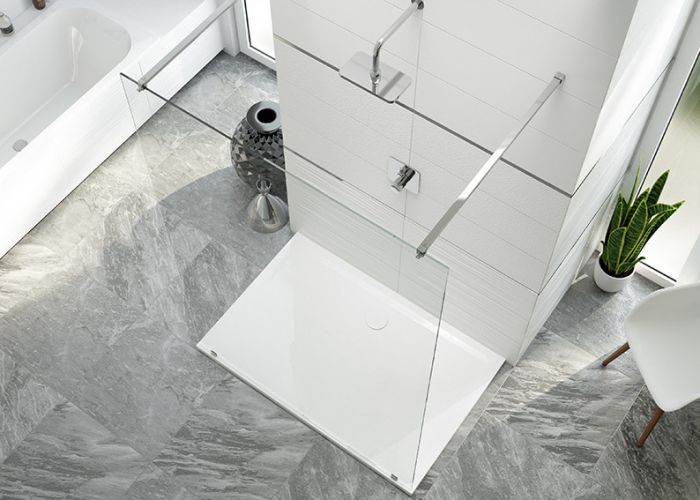 Parawan WALK-IN SANPLAST Altus PIV/ALTIIa-160-S 1600 x 2103 mm chrom/srebrny błyszczący szkło hartowane transparentne W0 z powłoką Glass protect | 600121320142401