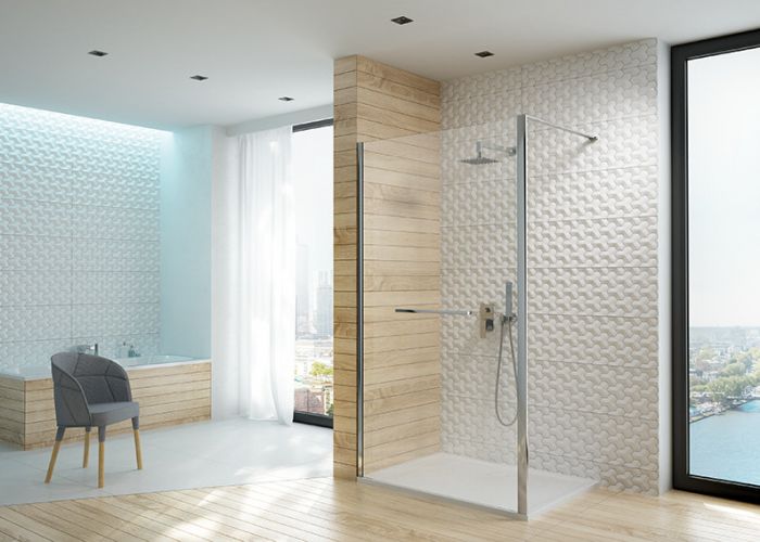 Kabina WALK-IN SANPLAST Altus PI/ALTIIa-90-S 900 x 2103 mm czarna matowa szkło hartowane transparentne W0 z powłoką Glass protect | 600121253159401