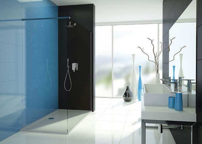 Parawan na brodzik SANPLAST TX P/TX5b-80 800 x 1905 mm graphit matowy szkło hartowane transparentne W0 z powłoką Glass protect | 600271212026401