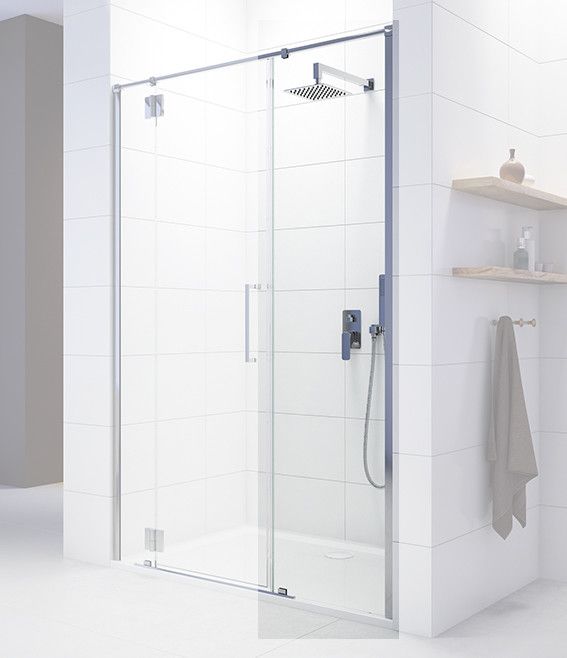 Ścianka przedłużająca SANPLAST Space Line SS2/SPACE-20-S 200 x 2003 mm chrom/srebrna błyszcząca szkło hartowane transparentne W0 z powłoką Glass protect | 600100191042401