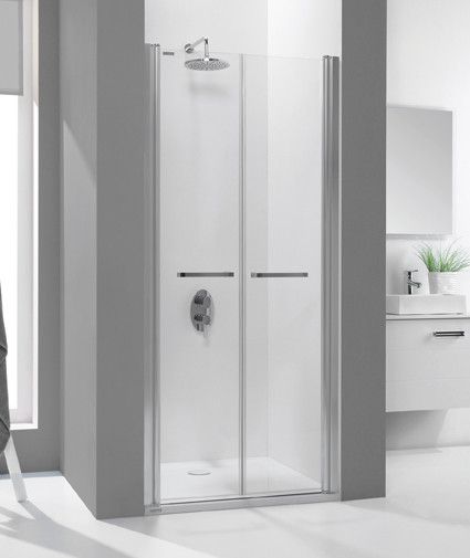 Drzwi wahadłowe SANPLAST Prestige DD/PRIII-100-S 1000 x 1950 mm białe EW szkło hartowane transparentne W0 z powłoką Glass protect | 600073094001401
