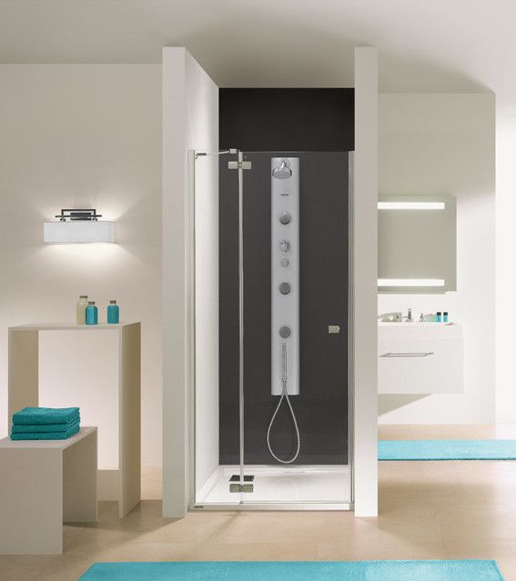 Drzwi skrzydłowe SANPLAST Free Line DJ2/FREE-100-S 1000 x 1950 mm chrom/srebrne błyszczące szkło hartowane transparentne W0 z powłoką Glass protect | 600260034042401