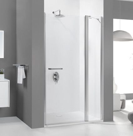 Drzwi wahadłowe SANPLAST Prestige DJ2/PRIII-120-S 1200 x 1950 mm czarne matowe szkło hartowane transparentne W0 z powłoką Glass protect | 600073083059401