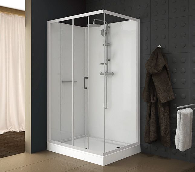 Kabina prostokątny SANPLAST Classic II KCD2/CLIIa-80x120-S 800 x 2105 mm srebrna błyszcząca/srebrna szkło hartowane transparentne W0 z powłoką Glass protect | 6020110291384S1