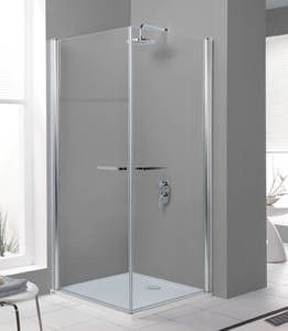 Kabina narożna kwadratowy SANPLAST Prestige KN2/PRIII-80-S 800 x 1950 mm chrom/srebrny błyszczący szkło hartowane transparentne W0 z powłoką Glass protect | 600073042038401
