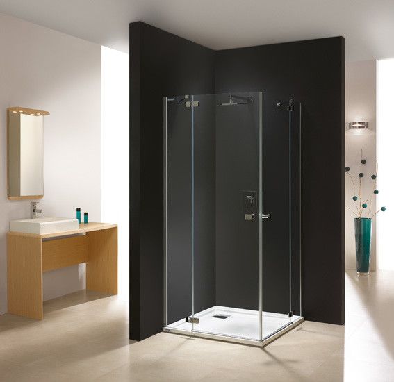 Free Line KN4/FREE-80 kabina narożna kwadratowy 800 x 800 x 1950 mm srebrny błyszczący szkło hartowane Sitodruk W16 Glass protect