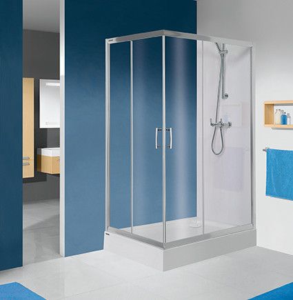 Kabina narożna prostokątny SANPLAST TX KN/TX5b-90x100-S 900 x 1900 mm srebrna matowa szkło hartowane Sitodruk W15 z powłoką Glass protect | 600271184039231