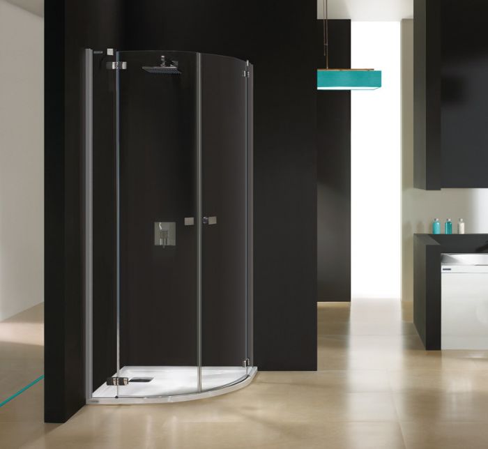 Kabina narożna półokrągły SANPLAST Free Line KP4/FREE-80-S 800 x 1950 mm chrom/srebrny błyszczący szkło hartowane Sitodruk W16 z powłoką Glass protect | 600260001042211