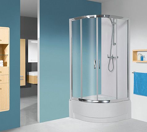 Kabina narożna półokrągły SANPLAST TX kpl-KP4/TX5b-80/165-S 800 x 2020 mm biała EW szkło hartowane transparentne W0 z powłoką Glass protect | 602271035201401