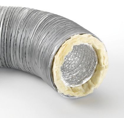 Kanał powietrzny elastyczny, izolowany 6000 mm DN 200 powłoka zewnętrzna z warstwy poliestrowek, izolacja 25mm