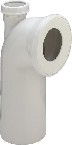 Łuk 90° przyłączeniowy do WC DN 110 230 mm biały alpejski z uszczelką wargową, dodatkowe przyłącze