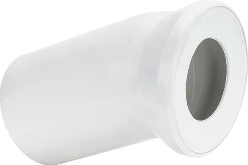 Łuk 22,5° przyłączeniowy do WC DN 110 150 mm biały alpejski z uszczelką wargową