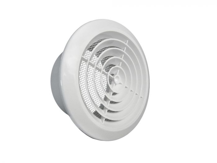 Kratka wentylacyjna sufitowa KOS DN 100 okrągły DN 144 / DN 99 biała