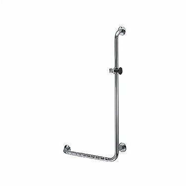 Poręcz prysznicowa jednoramienna strona prawa GEBERIT Lehnen Funktion falista ze stali nierdzewnej 600 x 1100 mm | L1023512