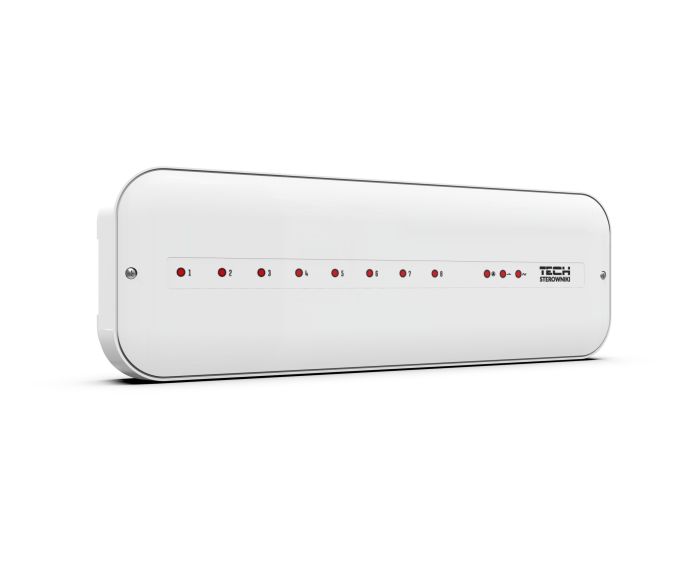 Sterownik zaworów termostatycznych przewodowy 8-sekcji do zarządzania ogrzewaniem podłogowym TECH L-5s | WG200070