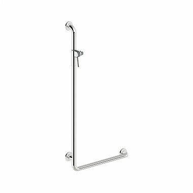 Poręcz natryskowa ścienna strona lewa GEBERIT Lehnen Concept z zestawem natryskowym stal nierdzewna wysokość 1200 mm, szerokość 600 mm chrom zawiera: z zestawem montażowym | L60235200