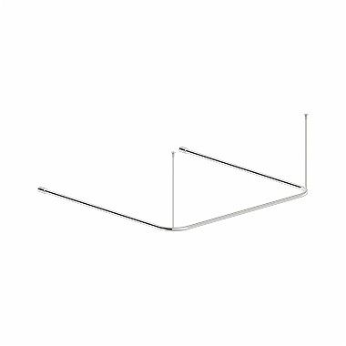 Wieszak do zasłony prysznicowej ścienny GEBERIT Lehnen Concept stal nierdzewna 1500 x 1500 biały zawiera: uchwyty do zasłony, zestaw montażowy | L63203000