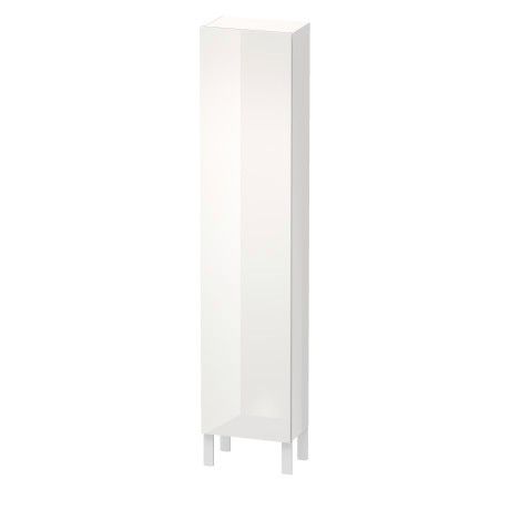 Szafka wysoka 400 x 243 x 1760 mm biała wysoki połysk 1 drzwi, 4 półki szklane DURAVIT L-Cube | LC1170L2222