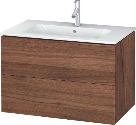 Szafka podumywalkowa wisząca 820 x 481 x 550 mm orzech naturalny (dekor) 2 szuflady, szuflada górna z wycięciem i osłoną na syfon DURAVIT L-Cube | LC624107979